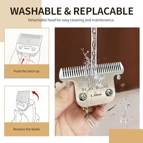 Silver 10T Steel Clipper Blade for Professional Clippers - Compatible with Andis & Oster A5 - 1 Pack - Variation of Silver-10T