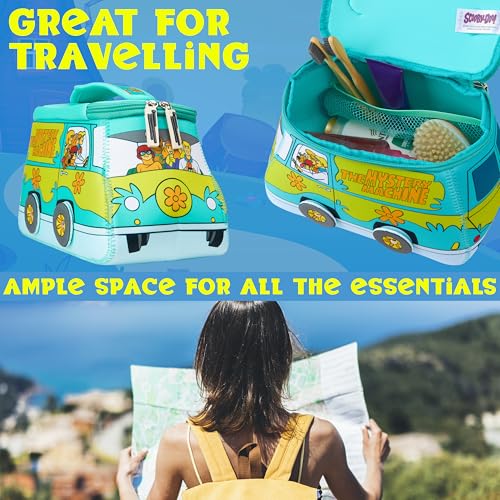 Scooby Doo Travel Makeup Bag for Girls Teens - Mystery Machine Design, 11.4x9x6.3 Inches