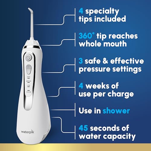 Waterpik Cordless Advanced Rechargeable Water Flosser - White - Portable, Travel-Ready