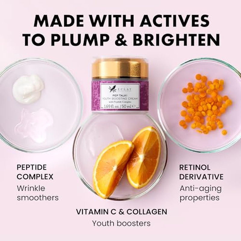 Eclat Skincare Anti Aging Face Cream + Retinol Night Cream Set ? Day & Night Face Moisturizer with Collagen Peptides, Hyaluronic Acid, Vitamins C+E ? Hydrating Creams Helps Improve Wrinkles 50ml each