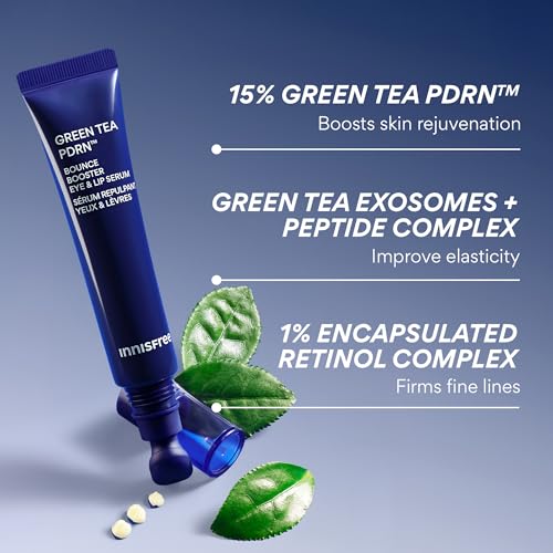 Innisfree Green Tea PDRN Bounce Eye & Lip Serum for Fine Lines & Wrinkles