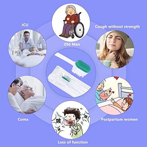 ZIZNBA Disposable ICU Suction Toothbrush Pack of 50 - Latex-Free, Soft Bristle, Individually Wrapped