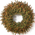 Waipfaru 2-Pack 26-Inch Fall Boxwood Wreaths for Front Door, Orange-Green