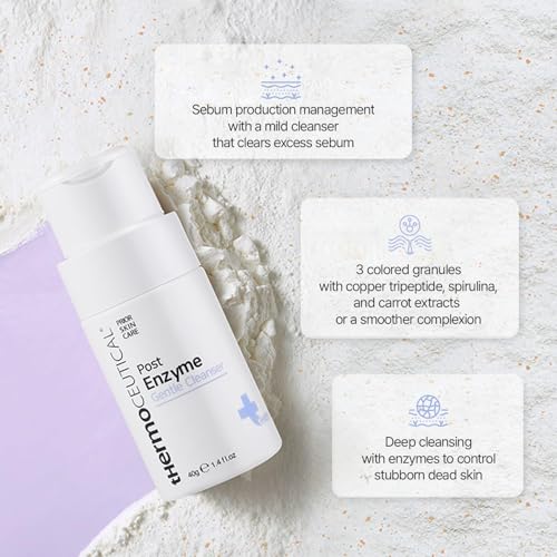 tHermoCEUTICAL Post Enzyme Gentle Cleanser - Daily Exfoliating Face Wash, Facial Scrub Exfoliator with Papaya Enzyme Powder, 1.4 fl.oz