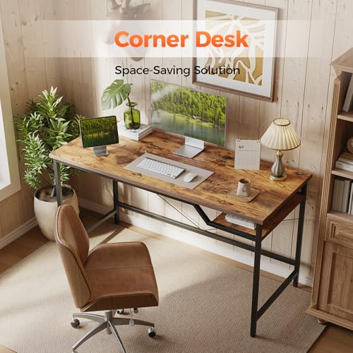 Brown 48x24 Inch Computer Desk - 0.6 Inch Thick Small Office Table
