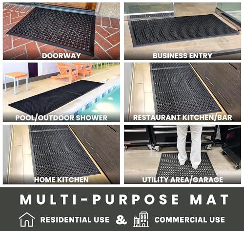 Envelor Anti-Fatigue Rubber Floor Mat 36 x 60 Inches Non-Slip Kitchen & Entryway Rug - Variation 1
