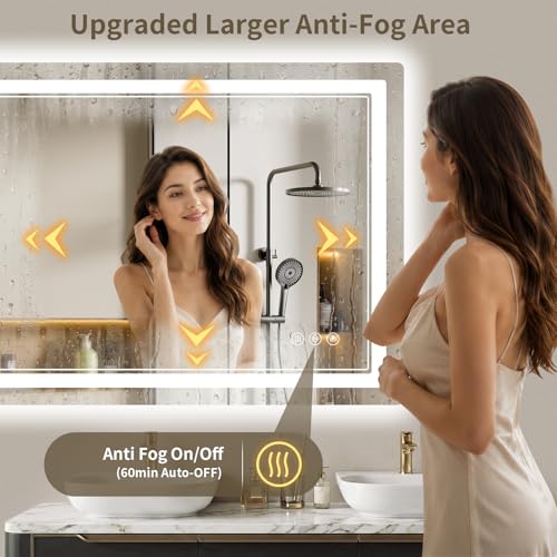 24x32 Inch LED Bathroom Mirror with Lights, Anti-Fog, Dimmable, Wall Mount, Horizontal/Vertical - Variation of THIS listing