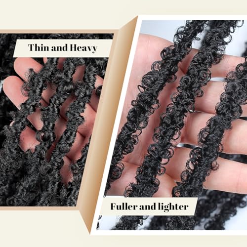 QUISDUIS 36 Inch Distressed Butterfly Crochet Locs - 8 Pack, Black, Lightweight & Soft Faux Locs for Natural Hair