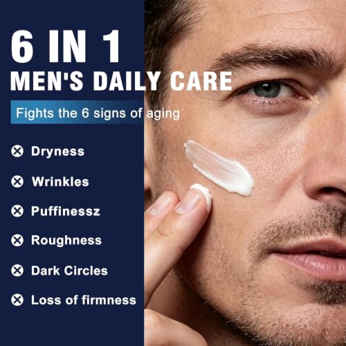 Men's 6-in-1 Face Cream - Hydrating, Anti-Aging & Soothing - 1.7 Fl Oz Pack of 3