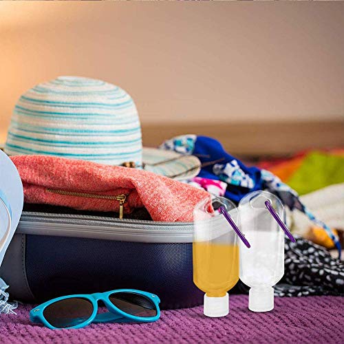 50PCS Travel Refillable Clear Plastic Keychain Bottles - Leakproof 50ml/1.7oz