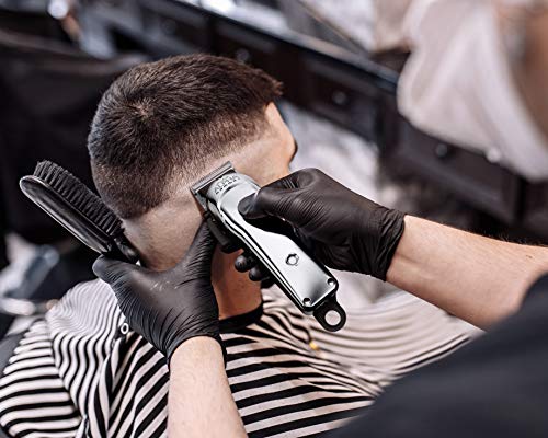 GAMMA+ Deep Tooth Titanium Hair Clipper Blade Set for Fixed & Moving Blades with Oil Reservoir - Black Diamond Carbon DLC Taper