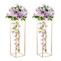 Inweder Gold Tall Wedding Stand Pack of 2 - 39.4in Metal Display Stands with Metal Panel