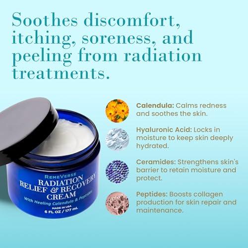 RemeVerse Radiation Cream - Unscented, Hydrating Skin Care for Burns & Sensitive Skin - 6 fl oz - Variation of Radiation Cream