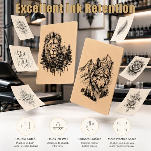 Tattoo Practice Skins 15-Pack 3mm Thick Blank Silicone Skin for Lining Shading