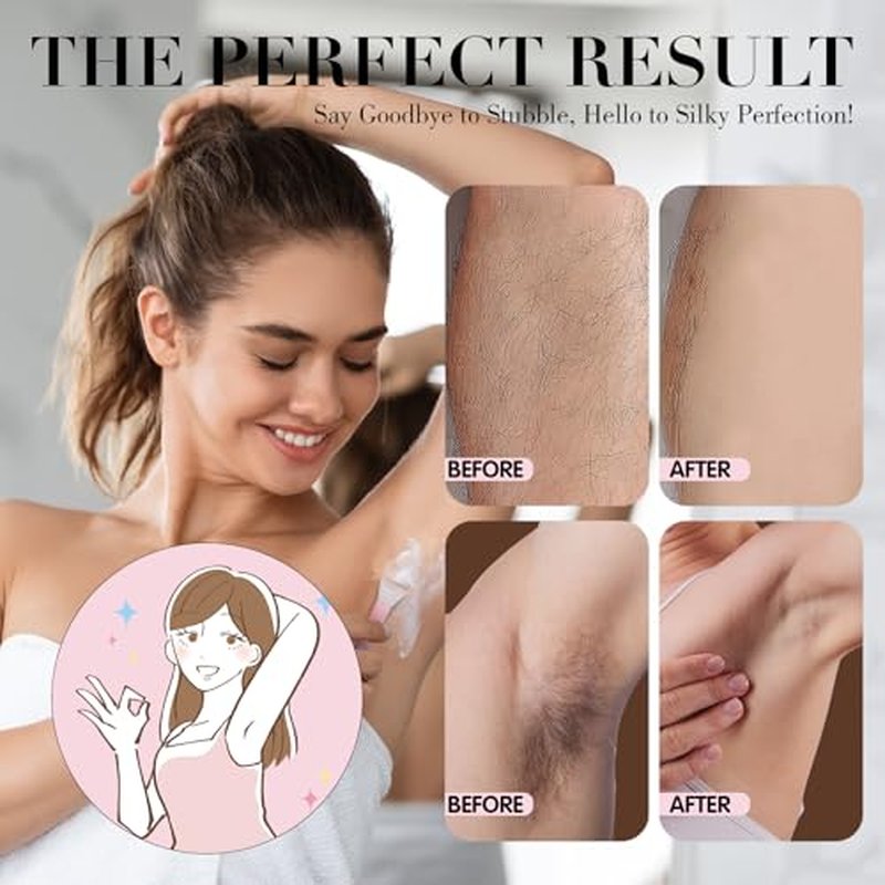 Hair Removal Cream for Legs, Arms & Underarms ? Painless Depilatory Cream with Floral Vanilla Scent, Gentle Formula for Women & Men, Smooth Skin at Home in 8 Minutes