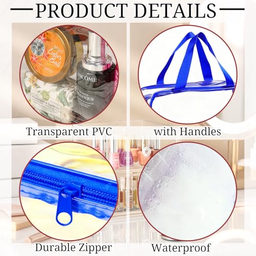 Multicolor Large Clear Travel Toiletry Bag Set Waterproof Cosmetic Organizer with Handle