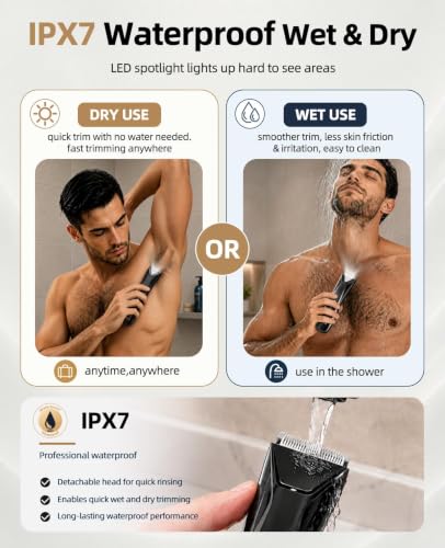 Body Groomer 2-in-1 Trimmer for Men with Ceramic Blade & Foil Shaver