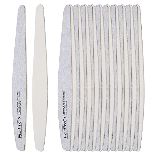 ForPro Professional Collection Expert One & Done Wood File, White 150 Grit/Zebra 180 Grit, Manicure & Pedicure Nail Files, 7¡± L x 1.25¡° W, 50-Count