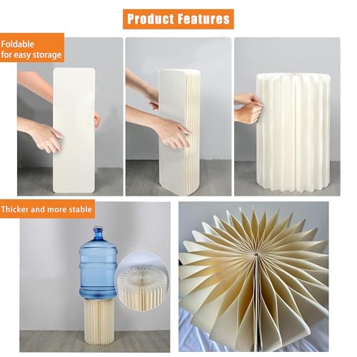 Havenlux Round 5-Pack Foldable Cylinder Pedestal Stands for Party Decor, Wedding & Event Backdrops