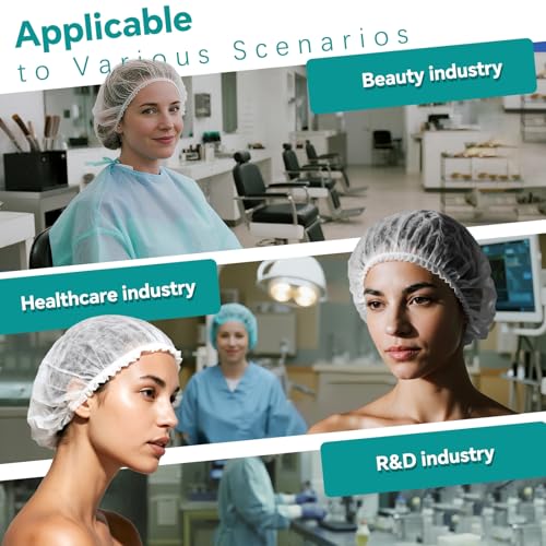 Disposable Bouffant Caps, 21inches Hair Net, Elastic Dust Cap for Food Service, Sleeping Head Cover