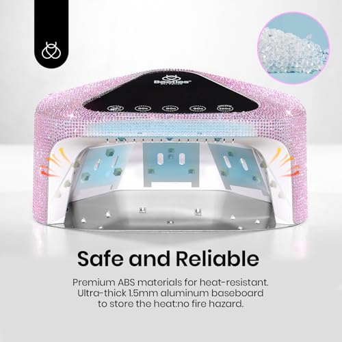 Cordless UV Nail Lamp for Gel Nails Flash Cure Lamp - Pink - Beetles