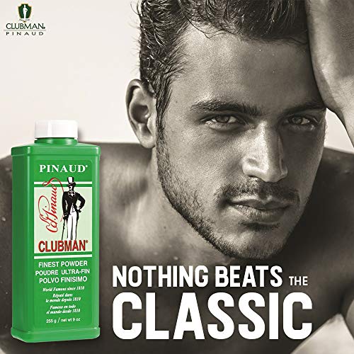 Clubman Pinaud Men's Body Powder 9 oz x 3 Pack - Sweat & Odor Control, Cooling