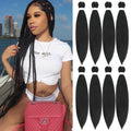 Abrastin 1B Pre-Stretched 30 Inch Braiding Hair - 8 Pack Yaki Texture Synthetic Extensions
