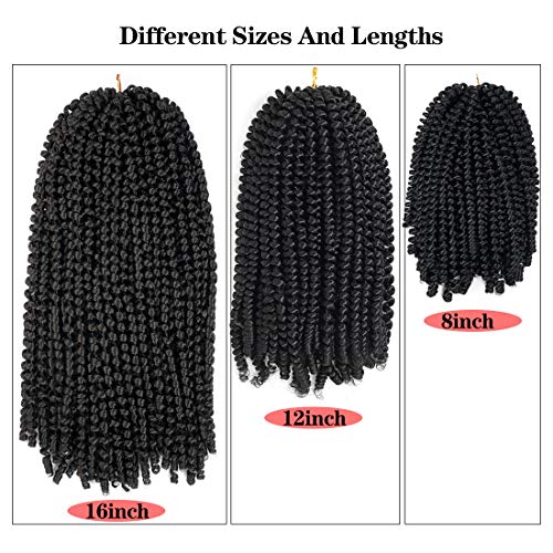 16 Inch Spring Twist Crochet Hair for Butterfly Locs - T1B 350 Variation