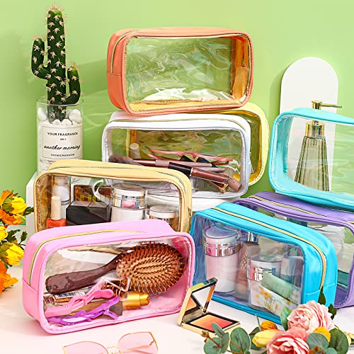 Colorful Clear Makeup Bags Set - 9 Pcs Nylon Cosmetic Organizer Pouches