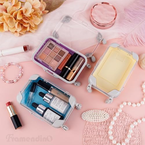 Framendino 12 Pack Mini Suitcase Storage Containers in 9 Colors for Candy, Cosmetics & Small Items