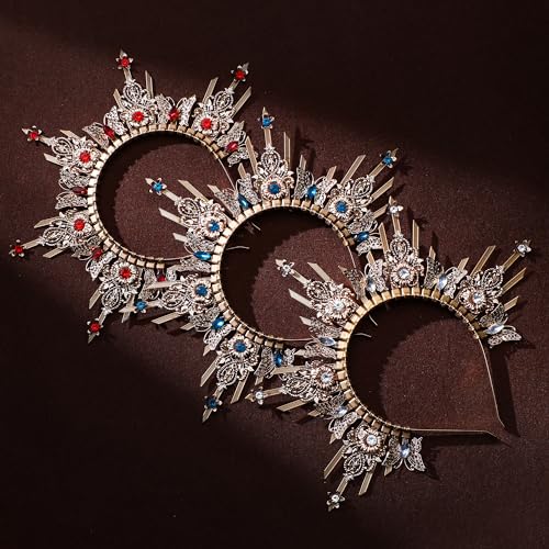 Red Butterfly Halo Crown Headpiece for Cosplay & Festivals - Handmade