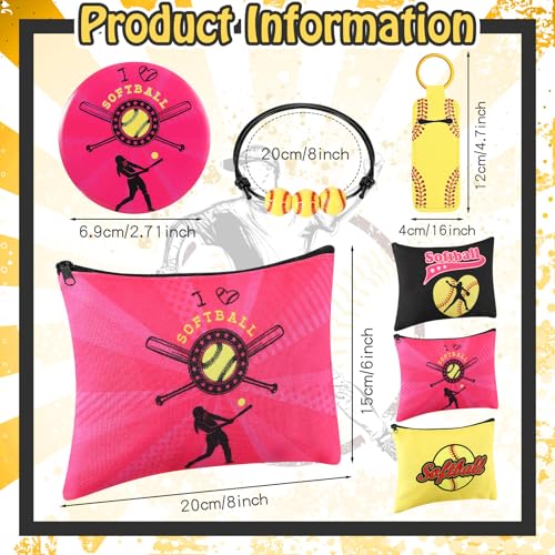 60 Pcs Softball Gift Set Makeup Bags & Accessories for Sports Lovers