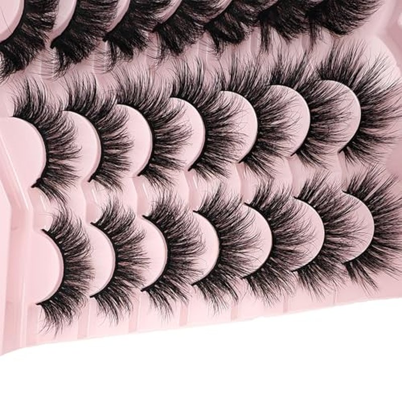 25mm Lashes Mink Fluffy Lashes Wispy C Curl Faux Mink 3D Strip Long Dramatic Eyelashes Pack (6930)
