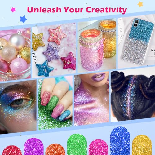 Kids Glitter Tattoo Kit - 42 Colors, 210 Templates, Glow & Diamond Stickers - Reusable & Waterproof