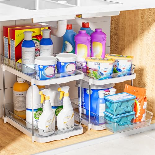 White 4-Pack Multi-Purpose Under Sink & Pantry Organizer with Pull-Out Drawers