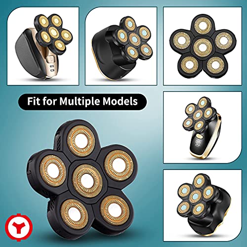 Electric Shaver Replacement Head 6D Floating Blades for Bald Men Mix