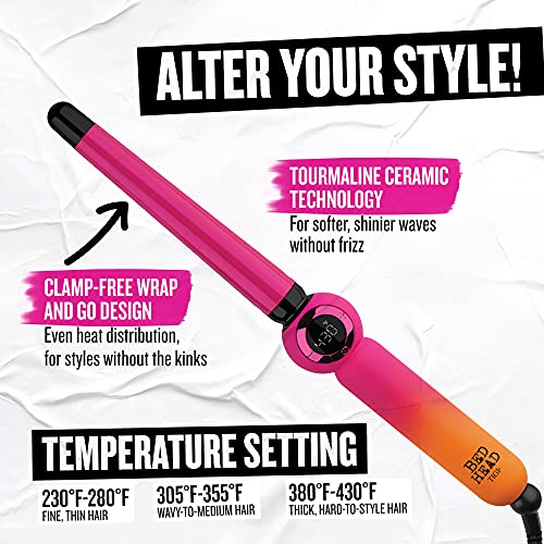 Bed Head Rock N' Waver Digital Tapered Curling Wand 0.75-1 Inch - Natural-Looking Waves