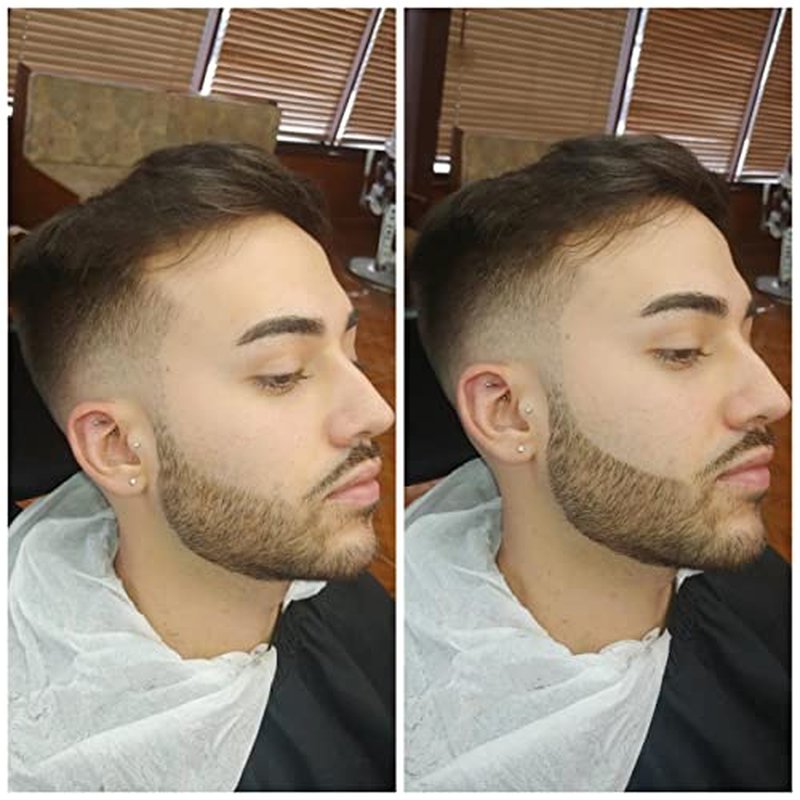 Beard Pencil - Dual-Ended Beard Filler for Men to Define & Fill Uneven Areas, Natural-Looking Barber Pencil with Spoolie Brush, Waterproof & Long-Lasting (Dark Drown)