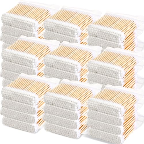50 Pack White Double Round Bamboo Cotton Swabs for Makeup & Ear Care - 5000 Count