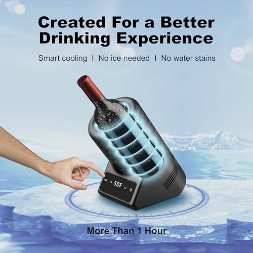 Electric Wine Chiller for Single Bottles - Keeps 750ml Wine & Champagne Cold Up to 24h