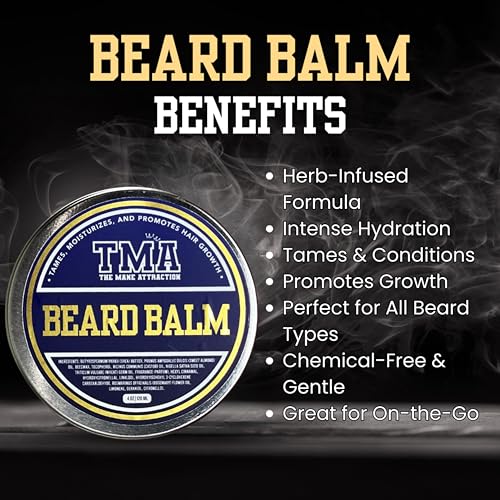 Men's Beard Balm Moisturizing Styling Butter with Shea & Beeswax - 2oz