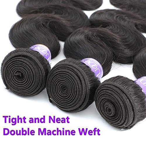 UDesire 16A Body Wave Human Hair Bundles - Natural Black, 10-14 Inch, Virgin Brazilian