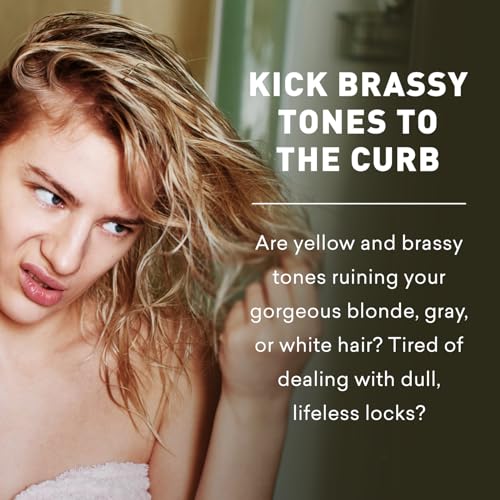 Purple Toning Shampoo for Blonde, Gray & Silver Hair - Neutralizes Brassiness, Hydrates, Sulfate & Paraben-Free, 8 oz