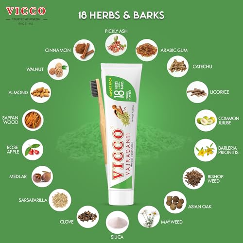 Herbal Toothpaste with Fennel & 18 Ayurvedic Herbs - Fluoride-Free, 7 oz, Pack of 3