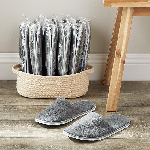 Juvale 12 Pairs Disposable Slippers for Guests, Bulk Pack for Hotel, Spa, Shoeless Home, (US Men Size 11, Women 12)