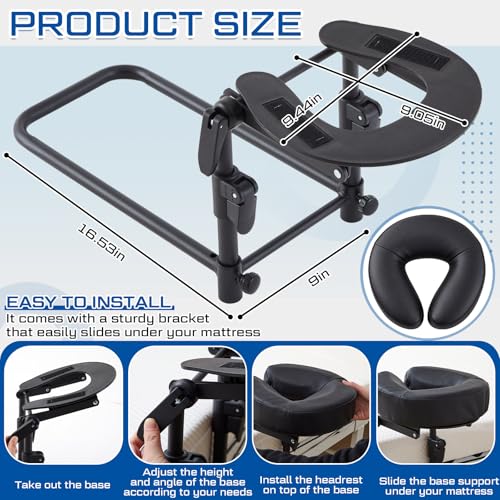 Adjustable Massage Headrest for Bed with Soft Cushion - Portable Face Cradle for Spa & Home Use