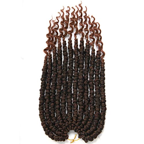 TOBBST 14 Inch Crochet Braids Hair Curly Spring Twist for Black Women - Black Mix Brown (1B/30#) - 8pcs