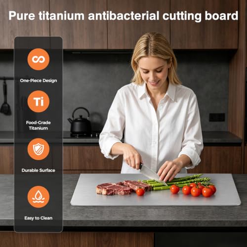 Titanium Cutting Board for Kitchen, Non-Toxic 20 x 16 Inches with Cutting Mat