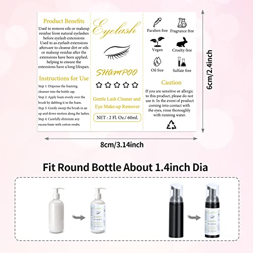 Black 100 Pcs Lash Shampoo Bottle Brush Set for Eyelash Extensions & Aftercare - Variation of THIS listing