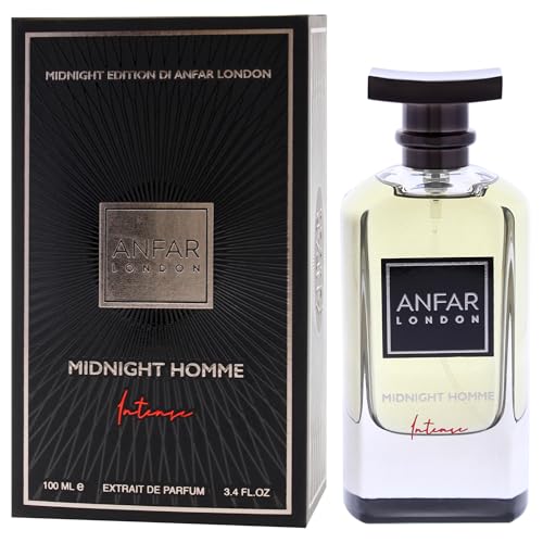 Anfar London Midnight Homme Intense Men’s Perfume Spray 3.4 oz - Woody Floral Spicy Fragrance